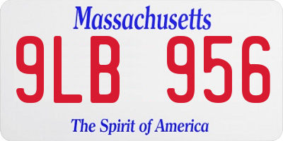 MA license plate 9LB956