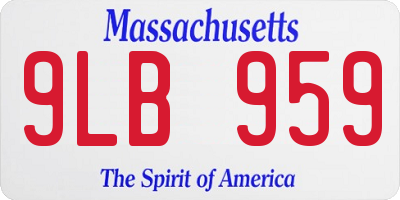 MA license plate 9LB959