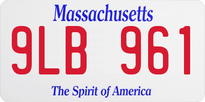 MA license plate 9LB961