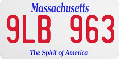MA license plate 9LB963