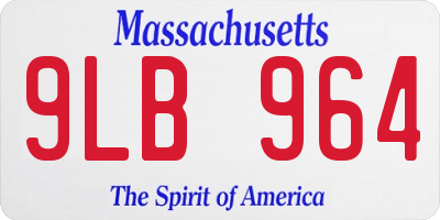 MA license plate 9LB964