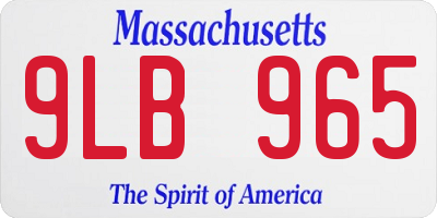 MA license plate 9LB965
