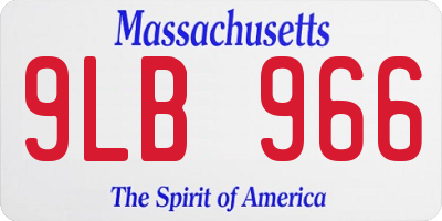 MA license plate 9LB966