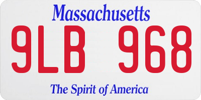 MA license plate 9LB968