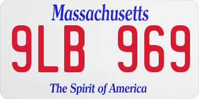 MA license plate 9LB969
