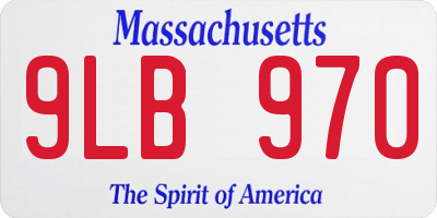 MA license plate 9LB970