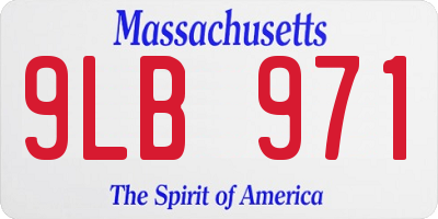 MA license plate 9LB971