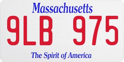 MA license plate 9LB975
