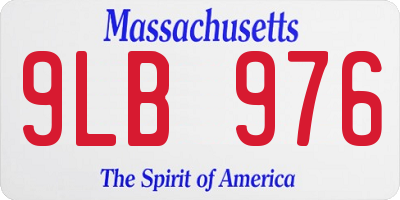 MA license plate 9LB976