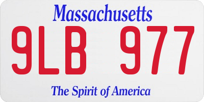 MA license plate 9LB977