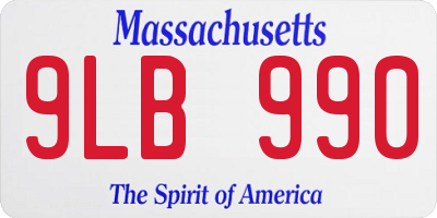 MA license plate 9LB990