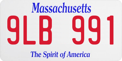 MA license plate 9LB991