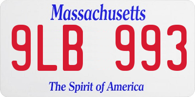 MA license plate 9LB993