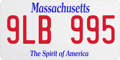 MA license plate 9LB995