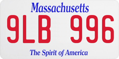 MA license plate 9LB996