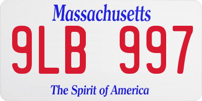 MA license plate 9LB997