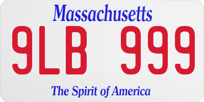 MA license plate 9LB999