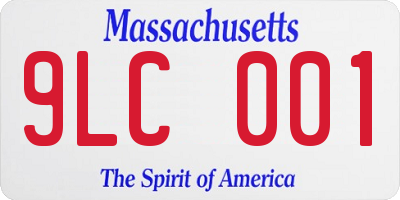 MA license plate 9LC001