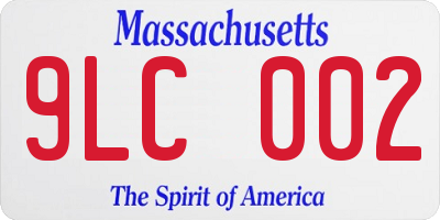 MA license plate 9LC002