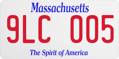 MA license plate 9LC005