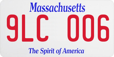 MA license plate 9LC006