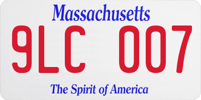 MA license plate 9LC007