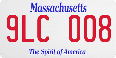 MA license plate 9LC008