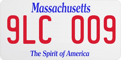 MA license plate 9LC009