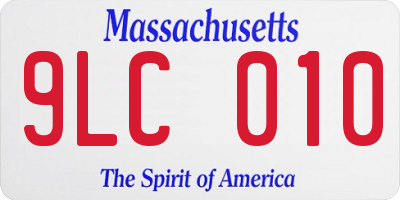 MA license plate 9LC010