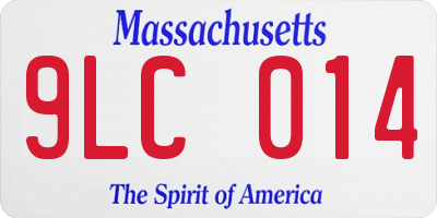 MA license plate 9LC014