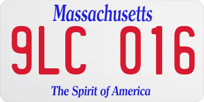 MA license plate 9LC016