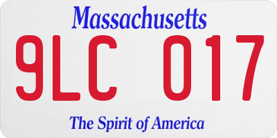 MA license plate 9LC017