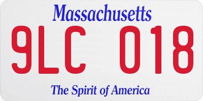 MA license plate 9LC018