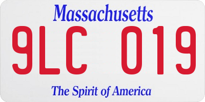 MA license plate 9LC019
