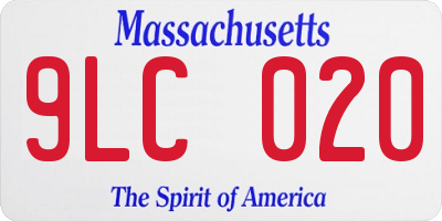 MA license plate 9LC020