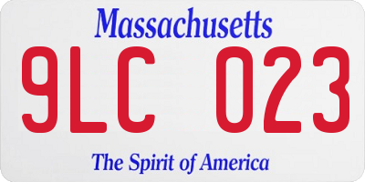 MA license plate 9LC023