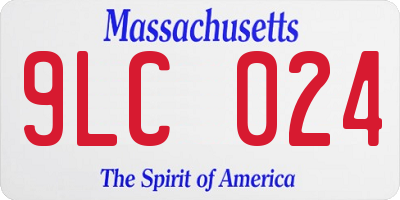 MA license plate 9LC024