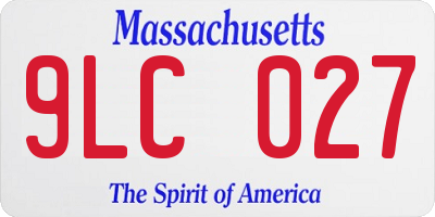 MA license plate 9LC027