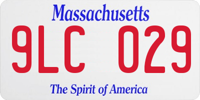 MA license plate 9LC029
