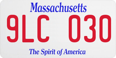 MA license plate 9LC030