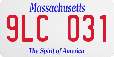 MA license plate 9LC031