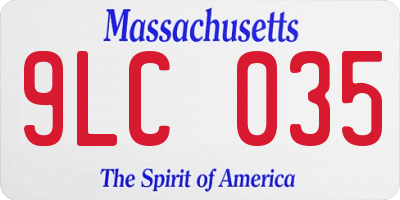 MA license plate 9LC035