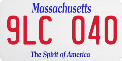 MA license plate 9LC040