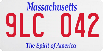 MA license plate 9LC042