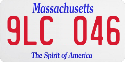 MA license plate 9LC046