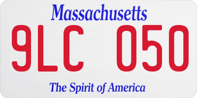 MA license plate 9LC050