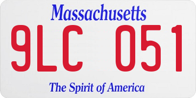 MA license plate 9LC051
