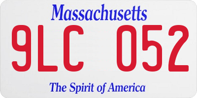 MA license plate 9LC052