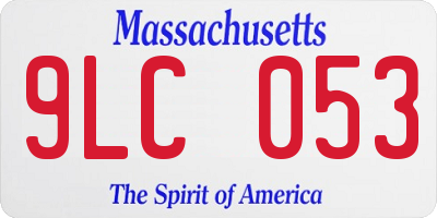 MA license plate 9LC053