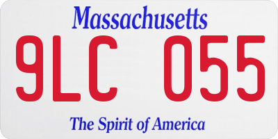 MA license plate 9LC055